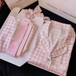 Sexy Pyjamas Pyjama Women s Short Sleeve Lapel Cardigan Lace Simple Loungewear Set Ins Summer Pjs Satin Silk for Young Ladies 231129