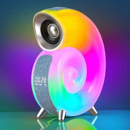 Portable Wireless Louds Music Stereo Sound Subwoofer Computer S ers Bluetooth S er App Control LED Night Light Lamp Alarm Clock 2THXL