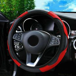 Steering Wheel Covers Car Cover Breathable Anti Slip PU Leather Elasticated Grip Without Inner Ring For 37 F9F7