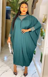 Ethnic Clothing 2023 African Plus Size Dresses For Women Autumn Elegant Long Sleeve Green Blue Red Maxi Dress Dashiki