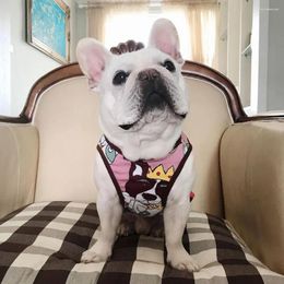 Dog Apparel Pet Vest Sleeveless Cartoon Pattern Elastic Cotton Printed T-shirt For Casual Tops Puppy Two-legged Shirt