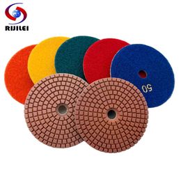 Polijstpads Free Shipping 7 Pcs/Lot 4Inch Wet Diamond Polishing Pad For Granite Marble Concrete Angle Grinder Granite Polishing Tool (WPD26)