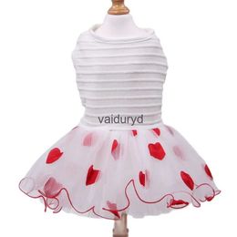 Dog Apparel Princess Small Cat Dress Tutu Pet Puppy Wedding/Party Skirt Outfit Striped Hearts Designvaiduryd