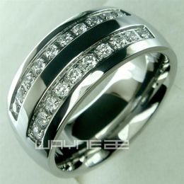 His mens stainless steel solid ring band wedding engagment ring size from 8 9 10 11 12 13 14 15290y