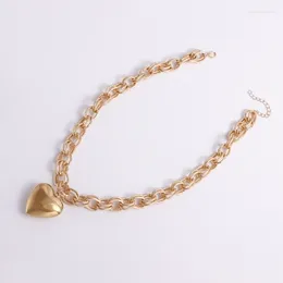 Pendant Necklaces Fashionable Thick Chain Heart Necklace Sweater Dainty Clavicle Lady Jewellery Decor