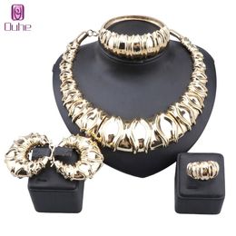 Wedding Jewellery Sets Luxury Italy Brazil Dubai Gold Colour Big Set Highend Woman Party Dating Necklace Bangle Earring Ring Jewellery 231128