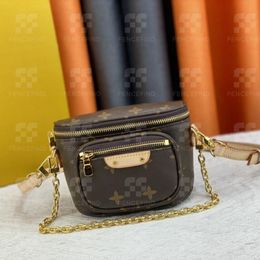 Gradyan mini tasarımcı makyaj çantası kozmetik çanta makyaj omuz çantası çapraz vücut çantası kadın kozmetik çanta kabartmalı kahverengi moda klasik pochette borsa çenti