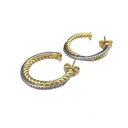 Earrings Gold Designer Jewellery Woman Earring Bijoux Free Fashion Shipping Hook Twisted Wire Buckle Earrings in Sterling Sier with 14k