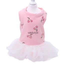 Dog Apparel Princess Cat Dress Tutu Cherry Design Pet Puppy Skirt Spring/Summer Clothes Outfit 5 Sizes 2 Coloursvaiduryd