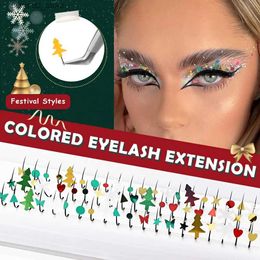 False Eyelashes Coloured Individual Eyelash Extension Sequins Volume Curly Snowflakes False Eyelashes Festival Styles Dramatic Makeup Party Lash Q231129