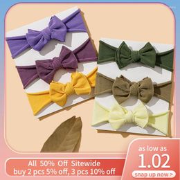 Hair Accessories 3Pcs Solid Colour Bow Baby Headband Sets Lovely Bowknot Princess Infant Band Soft Elastic Turban Kids Headwear