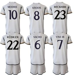 23-24 Home Soccer Jerseys SetS With Shorts 5 Bellingham 21 Brahim 7 Vini Jr. Courtois Alaba Tchouameni Kroos Camavinga Customized Football Thai Quality Yakuda