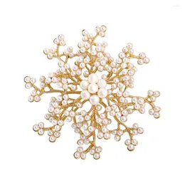 Brooches Snowflake Pearl Brooch Large Flower Shape Exquisite Women Jewellery Collar Dress Scarf Pin For Wedding Office