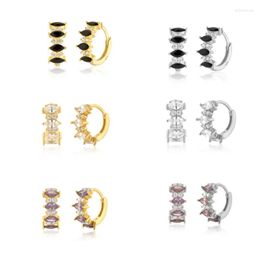 Hoop Earrings Wholesale Purple Black Zircon Fashion Crystal Huggies Women Piercing Hoops Jewels Pendientes Accessories