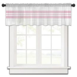 Curtain Stripes Pink Holiday Tulle Kitchen Small Window Valance Sheer Short Bedroom Living Room Home Decor Voile Drapes