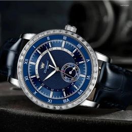 Wristwatches Business Watches For Men Automatic Mechanical Men's 5 Bar Waterproof Luminous Fashion Clock Luxury Senior Relojes Para Hombre
