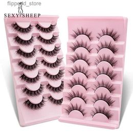 False Eyelashes SEXYSHEEP Natural Eyelashes Cross Manga Lashes 3D Mink Lashes False Eyelashes Soft Wispy Volume Fake eyelashes wholesale Makeup Q231129