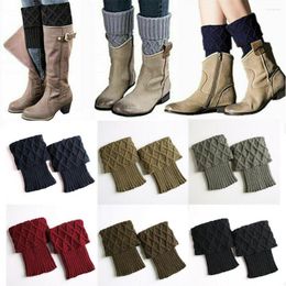 Women Socks Thicken Elastic Warm Soft Short Knitted Ankle Warmer Boot Winter Sleeve Cuffs