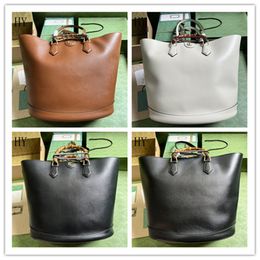 Designer de luxo diana couro preto e alça de bambu bolsa de mão 746270 750396 750394 bolsa de ombro 7a melhor qualidade