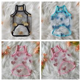Dog Apparel Pet Summer Lace Mesh Fabric Sunscreen Camisole Teddy Maltese Yorkshire Puppy Clothes Costume Cat