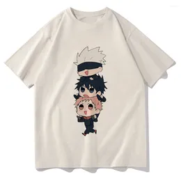 Men's T Shirts Jujutsu Kaisen Shirt Fashion Men Harajuku Funny Kawaii Yuji Megumi Gojo T-Shirt Unisex Anime Manga Cotton Tees Korea