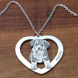 Charms Pet Po Necklace Custom Cat with Dog Jewelry Picture Memory Gift For Lovers 231128