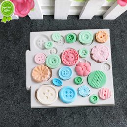 New Button Silicone Mould Kitchen DIY Cake Baking Tool Fudge Biscuit Chocolate Decoration Clay Plaster Button Shape Silicone Mould