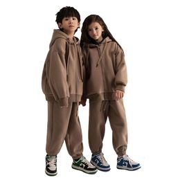 Clothing Sets Autumn Winter Teens Girls Boys Cotton Sweatshirt Clothes Sets Hoodie Pullover Sweatshirt Children's Sport Suit Kids Clothes Suit 231129