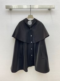 1123 XL 2023 Milan Runway Coat Autumn Brand SAme Style Coat Lapel Neck Black High Quality Long Sleeve Womens clothes ZW51087wuzhi