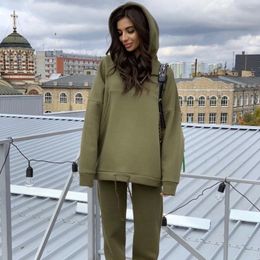 Women's Two Piece Pants Set Women Outfits Long Sleeve Oversized Hoodie And Casual Sport Suit Tracksuit Winter Clothes Moda 2024