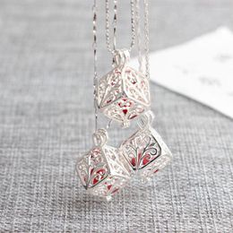 Chains Hollow Linglong Dice Necklaces Woman Long Jewelry Necklace Ladies Pendant Chain Lovers Silver Color European Alloy Naszyjnik