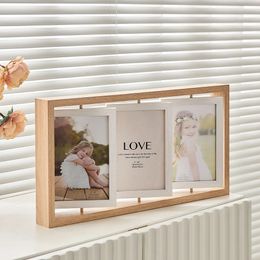 Decorative Objects Figurines Decor Frame for Living Room Picture Desk Po Glass Portrait Hanging Frames Desktop Love Gift 231129