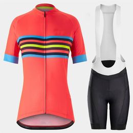 Maglia da ciclismo donna rossa Set 2022 Pro Team estate Abbigliamento da bicicletta Abbigliamento da bici Kit per sport di montagna Tuta da ciclismo A8212B