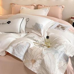 Bedding Sets Embroidery Cotton Set Luxury Home Textile Duvet Cover Style 220x240 End Hepburn Friendly High