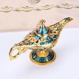 Decorative Objects Figurines European Retro Crafts Decoration Creative Ornaments Props ing Light Model Gift Metal Trumpet Ancient Magic Lamp 230428