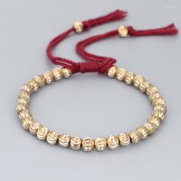 Strand Handmade Tibetan Copper Bead Bracelet Set Buddhist Beaded Braided Lucky Adjustable Rope Chain Metal For Women Men Couple Jewelry