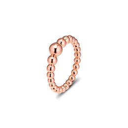 Cluster Rings Authentic 925 Sterling Silver Rose Gold Color String Of Beads For Women Wedding Jewelry Berloques Anillos