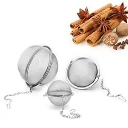 Stainless Steel Tea Pot Infuser Sphere Locking Spice Tea Ball Strainer Mesh Infusers Strainers Philtre Infusor Tool FY3573 1130