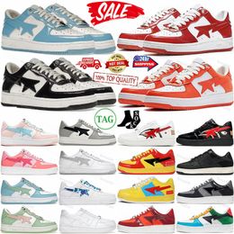 Designers Casual Shoes Low Shark Patent Leather Camouflage Skateboarding Black White Red Blue Orange Pink jogging Men Women Sports Sneakers Trainers bape sta bapes