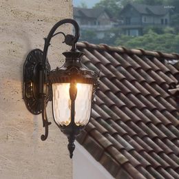 Wall Lamps European Outdoor Waterproof Lamp Retro Black Light Villa Balcony Exterior Led Sconce Luminaire Patio WA114