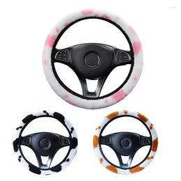 Steering Wheel Covers Universal Steering-wheel Plush Car Winter Faux Hand Brake&Gear Cover Accessories