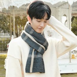 Hats Scarves Gloves Sets & Men And Women Winter Couple Scarf Knit Korean Plaid Student Ethnic Classic ScarfHats