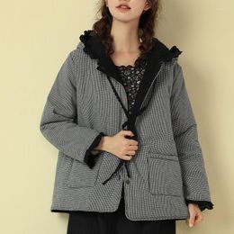 Women's Trench Coats 2023 Vintage Women Parka Jacket Korean Style Casual Short Cotton Linen Outerwear Coat