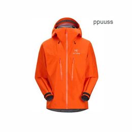 Designer Activewear Arcterys Jacket Outdoor Clothing Mens Series Mens Charge Coat Alpha SV Outdoor Climbing Windproof Warm Jacket OrangePheno WNXH9
