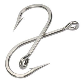 50pcs Fishing Hooks Saltwater Large Giant Shark and Alligator Hooks Extra Strong 420 Stainless Steel Fishing Hook205t