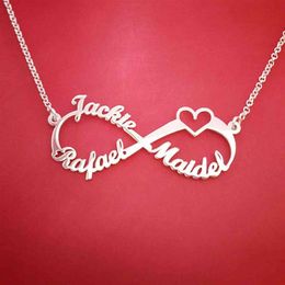 Stainless Steel Custom Name Necklace Personalised Rose Gold Silver Infinity Pendant Friendship Necklace Jewellery Friend Gift 2111232199