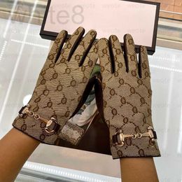 Five Fingers Gloves designer Women Designer Mitten Sheepskin With Box Winter Luxury Genuine Leather Brands BiG Glove Warm Cashmere ide Touch Screen Z5X2