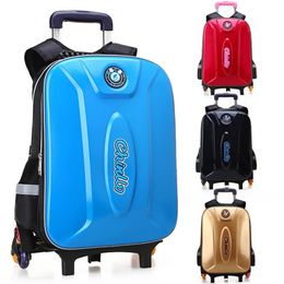 Removable Children School Bags 6 Wheels Stairs Kids Boys Girls Backpacks Trolley Schoolbag Luggage Book Bag Backpack Mochila346D