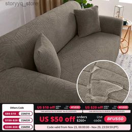Chair Covers Jacquard Waterproof Sofa Covers Thick Elastic Corner Solid Couch Cover L Shaped Sofa Slipcover Protector Home 1/2/3/4 Seater Q231130