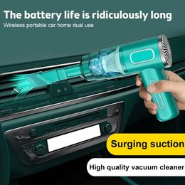 Vacuums Wireless Car Vacuum Cleaner Portable Large Suction Handheld Dust Collector Small Mini Blower Household Cleaning Tools 231130